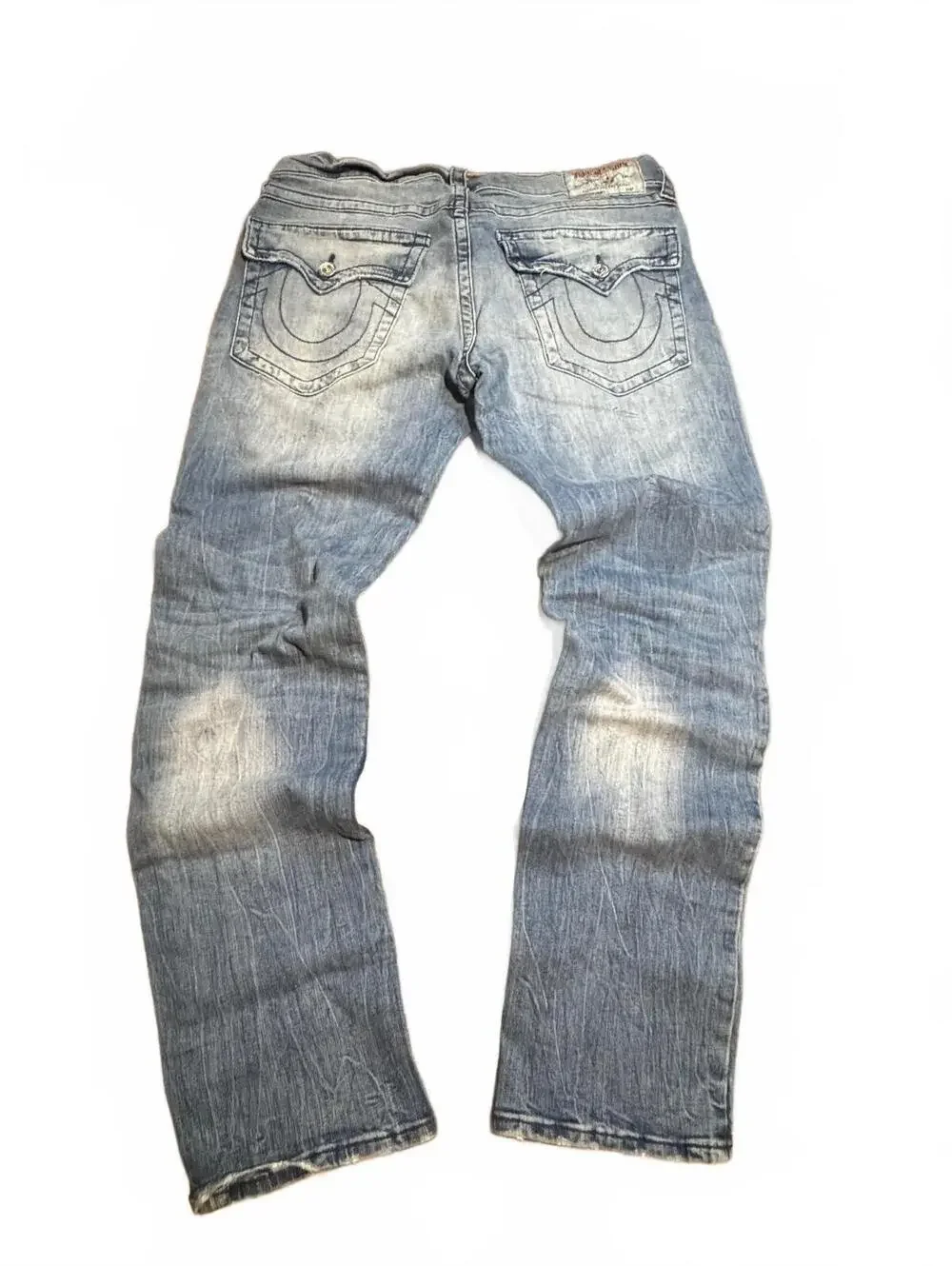 True Religion Section Moto, light wash with distressing